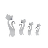 Cat Shape Mirror Wall Stickers Home Living Room Bedroom DIY Wall Art DecorationsSilver