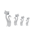 Cat Shape Mirror Wall Stickers Home Living Room Bedroom DIY Wall Art DecorationsSilver