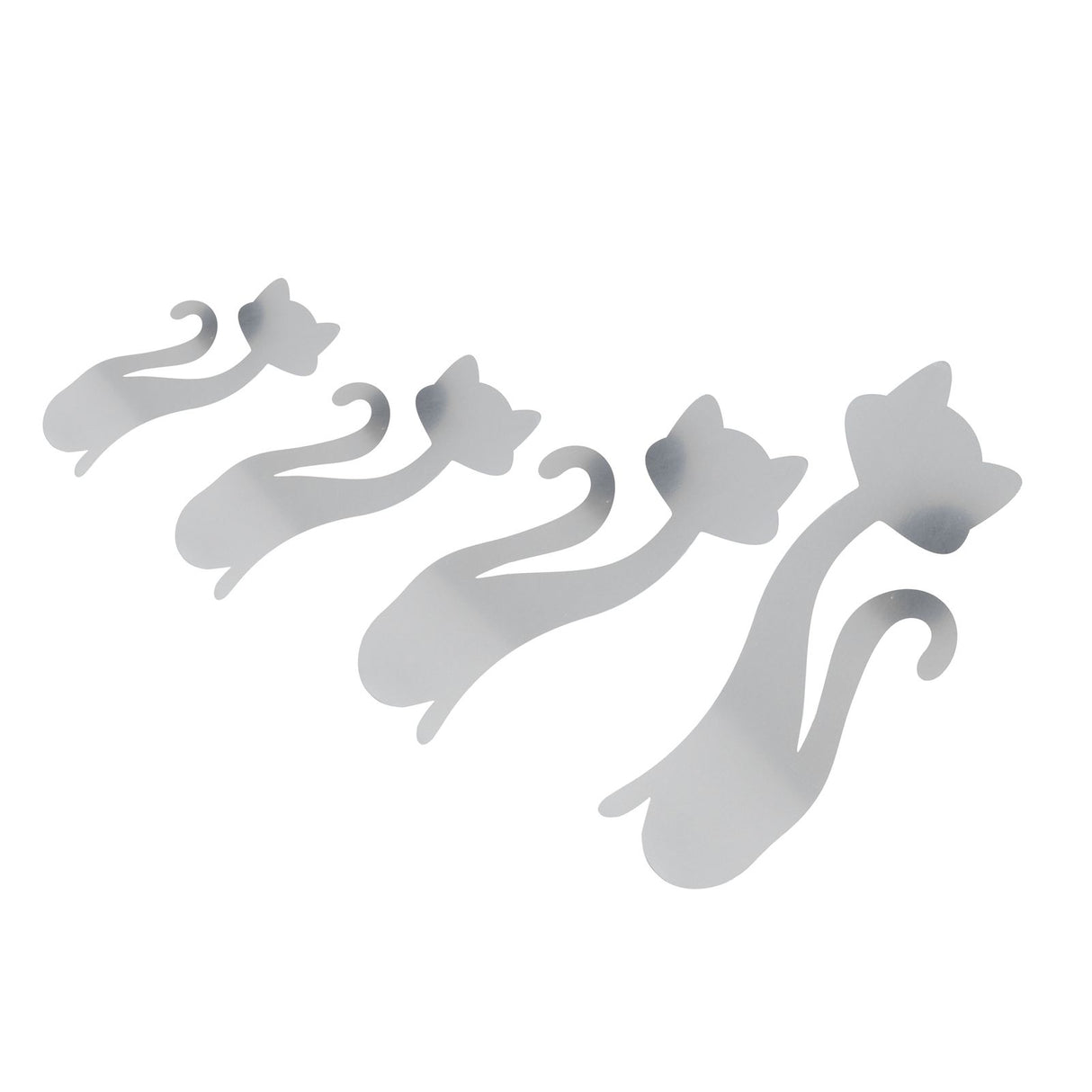 Cat Shape Mirror Wall Stickers Home Living Room Bedroom DIY Wall Art DecorationsSilver