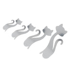 Cat Shape Mirror Wall Stickers Home Living Room Bedroom DIY Wall Art DecorationsSilver