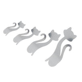 Cat Shape Mirror Wall Stickers Home Living Room Bedroom DIY Wall Art DecorationsSilver - Front View