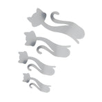 Cat Shape Mirror Wall Stickers Home Living Room Bedroom DIY Wall Art DecorationsSilver