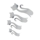 Cat Shape Mirror Wall Stickers Home Living Room Bedroom DIY Wall Art DecorationsSilver - Side View