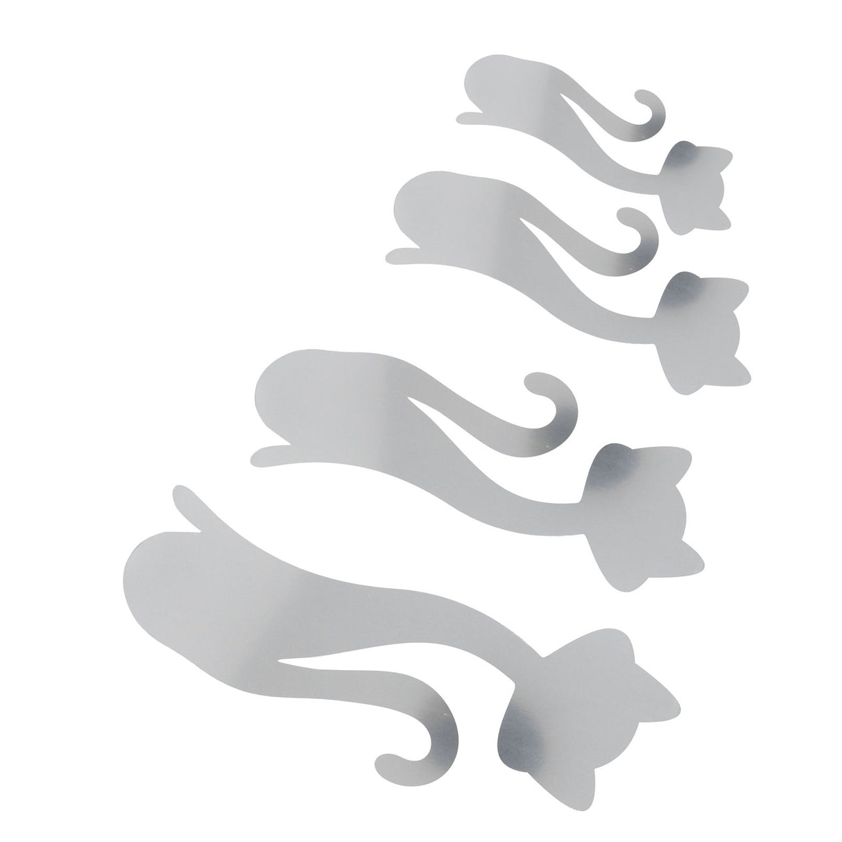 Cat Shape Mirror Wall Stickers Home Living Room Bedroom DIY Wall Art DecorationsSilver