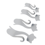 Cat Shape Mirror Wall Stickers Home Living Room Bedroom DIY Wall Art DecorationsSilver - 45-Degree Angle