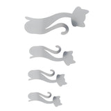 Cat Shape Mirror Wall Stickers Home Living Room Bedroom DIY Wall Art DecorationsSilver - Rear View