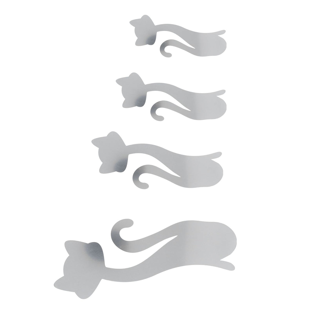 Cat Shape Mirror Wall Stickers Home Living Room Bedroom DIY Wall Art DecorationsSilver