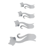 Cat Shape Mirror Wall Stickers Home Living Room Bedroom DIY Wall Art DecorationsSilver - Close-Up Angle