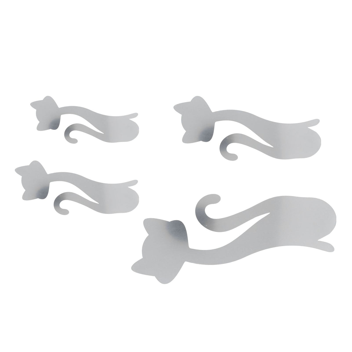 Cat Shape Mirror Wall Stickers Home Living Room Bedroom DIY Wall Art DecorationsSilver