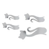 Cat Shape Mirror Wall Stickers Home Living Room Bedroom DIY Wall Art DecorationsSilver