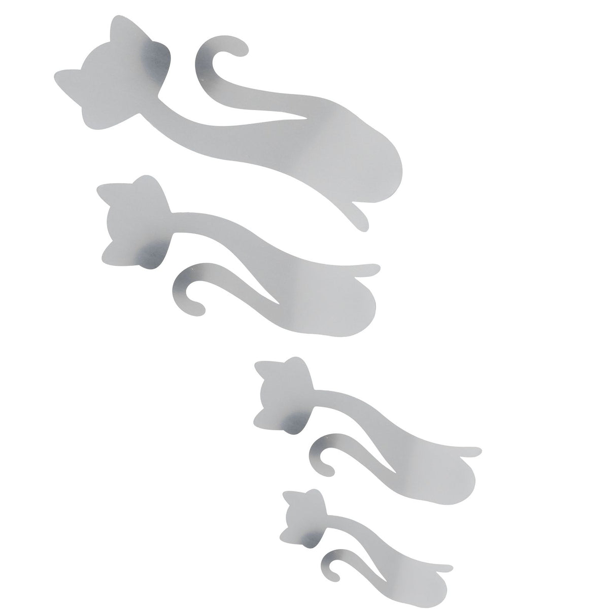 Cat Shape Mirror Wall Stickers Home Living Room Bedroom DIY Wall Art DecorationsSilver