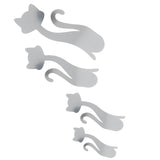 Cat Shape Mirror Wall Stickers Home Living Room Bedroom DIY Wall Art DecorationsSilver - Extra Image