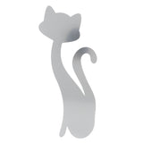 Cat Shape Mirror Wall Stickers Home Living Room Bedroom DIY Wall Art DecorationsSilver