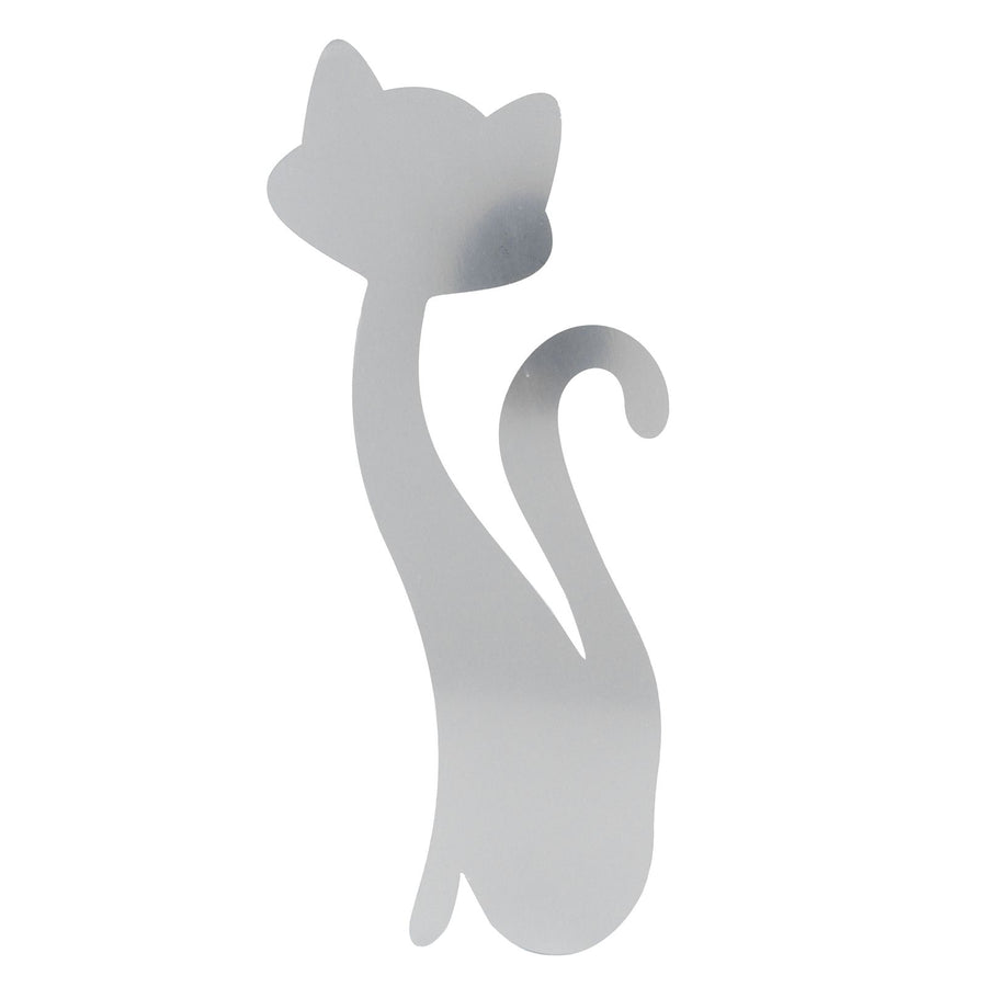 Cat Shape Mirror Wall Stickers Home Living Room Bedroom DIY Wall Art DecorationsSilver