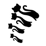 Cat Shape Mirror Wall Stickers Home Living Room Bedroom DIY Wall Art DecorationsBlack - Side View