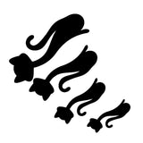 Cat Shape Mirror Wall Stickers Home Living Room Bedroom DIY Wall Art DecorationsBlack - Top-Down View
