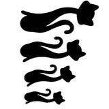 Cat Shape Mirror Wall Stickers Home Living Room Bedroom DIY Wall Art DecorationsBlack - Rear View