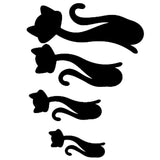 Cat Shape Mirror Wall Stickers Home Living Room Bedroom DIY Wall Art DecorationsBlack