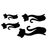 Cat Shape Mirror Wall Stickers Home Living Room Bedroom DIY Wall Art DecorationsBlack - Low Angle