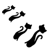 Cat Shape Mirror Wall Stickers Home Living Room Bedroom DIY Wall Art DecorationsBlack - Extra Image