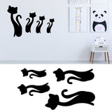 Cat Shape Mirror Wall Stickers Home Living Room Bedroom DIY Wall Art DecorationsBlack - Extra Image