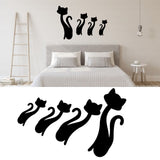 Cat Shape Mirror Wall Stickers Home Living Room Bedroom DIY Wall Art DecorationsBlack