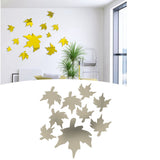 DIY Wall Stickers Maple Leaf Shape PVC Decals 3‑Dimensional Home Wall DecorationGold