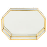Octagonal Storage Box Mini Gold Geometry Jewelry Necklace Dessert Basket with Flannel 20x14x4cm - Rear View
