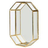 Octagonal Storage Box Mini Gold Geometry Jewelry Necklace Dessert Basket with Flannel 20x14x4cm