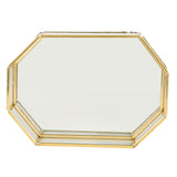 Octagonal Storage Box Mini Gold Geometry Jewelry Necklace Dessert Basket with Flannel 20x14x4cm - Extra Image