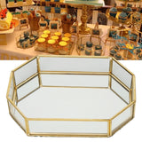 Octagonal Storage Box Mini Gold Geometry Jewelry Necklace Dessert Basket with Flannel 20x14x4cm - Extra Image