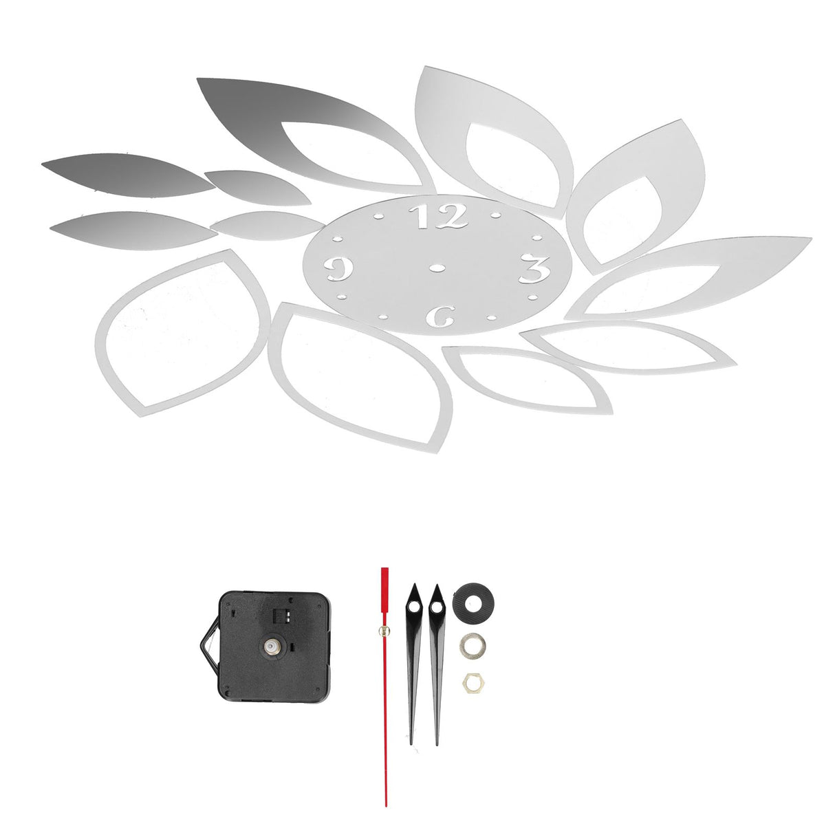 DIY Mirror Wall Clock Stickers Modern Decor for Home Living Room Background StickerSilver