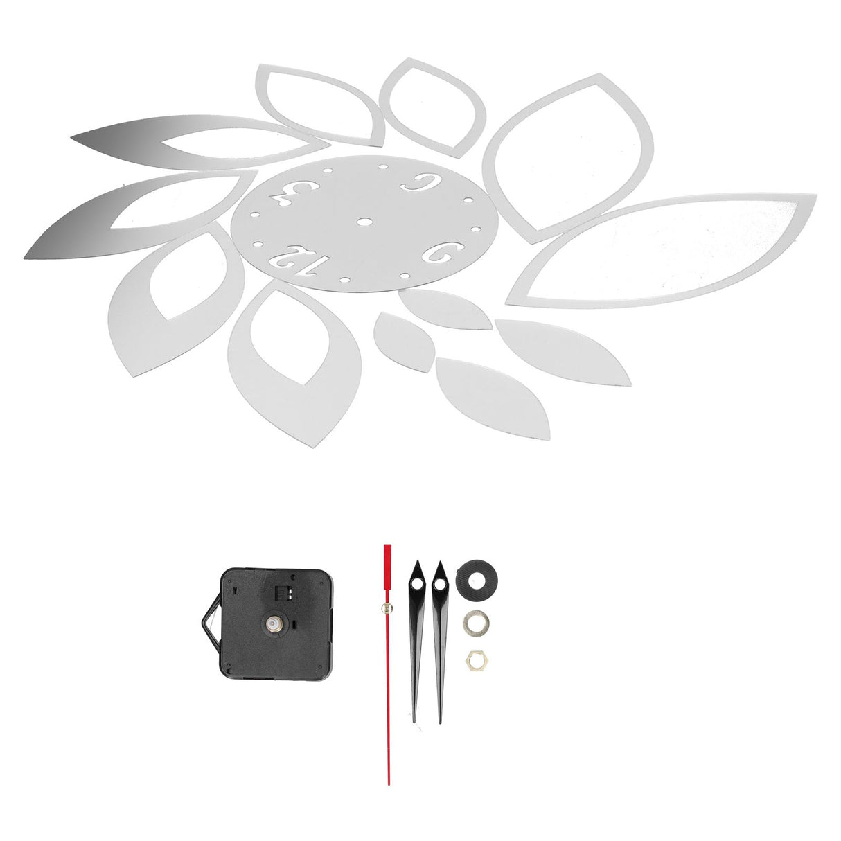 DIY Mirror Wall Clock Stickers Modern Decor for Home Living Room Background StickerSilver