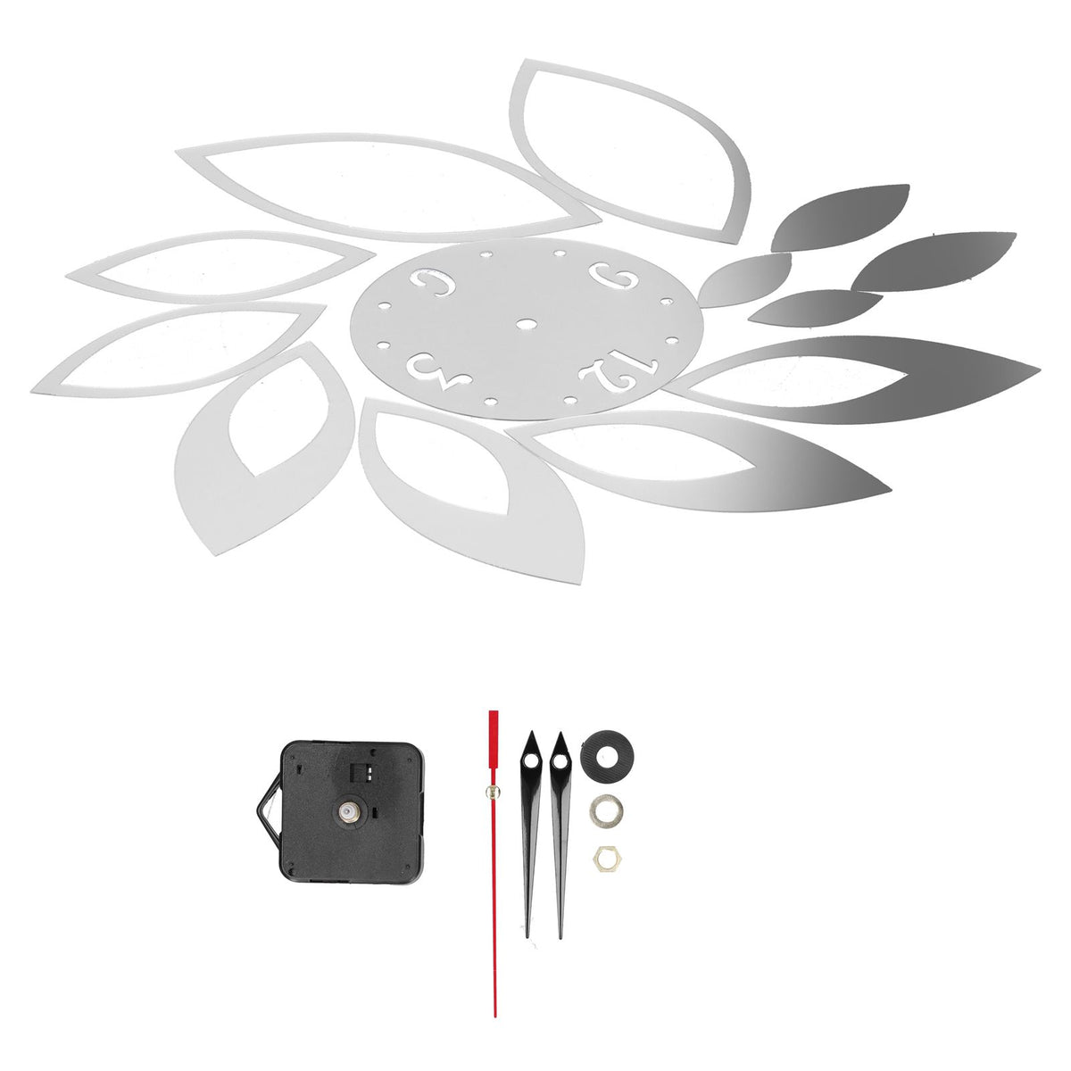 DIY Mirror Wall Clock Stickers Modern Decor for Home Living Room Background StickerSilver