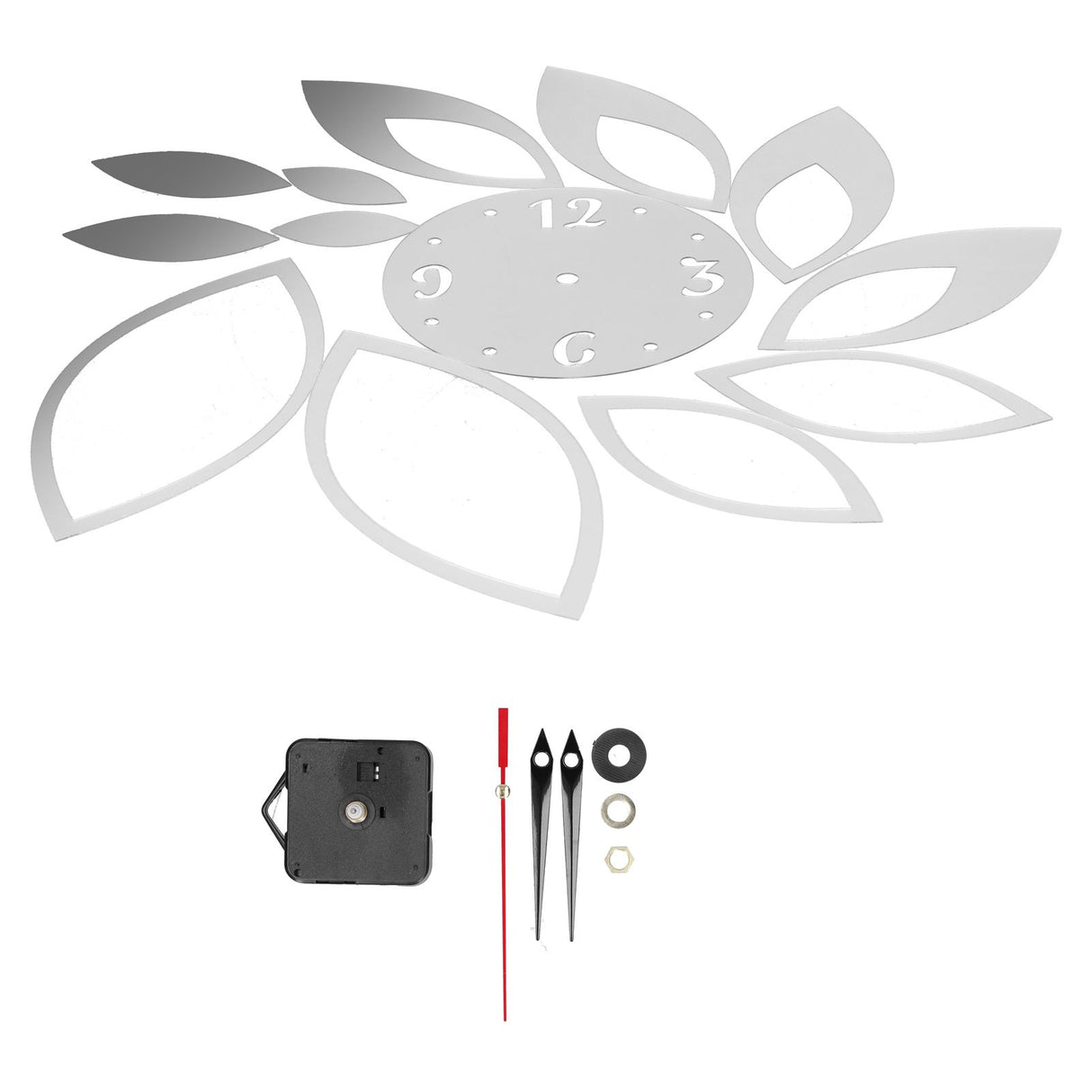 DIY Mirror Wall Clock Stickers Modern Decor for Home Living Room Background StickerSilver
