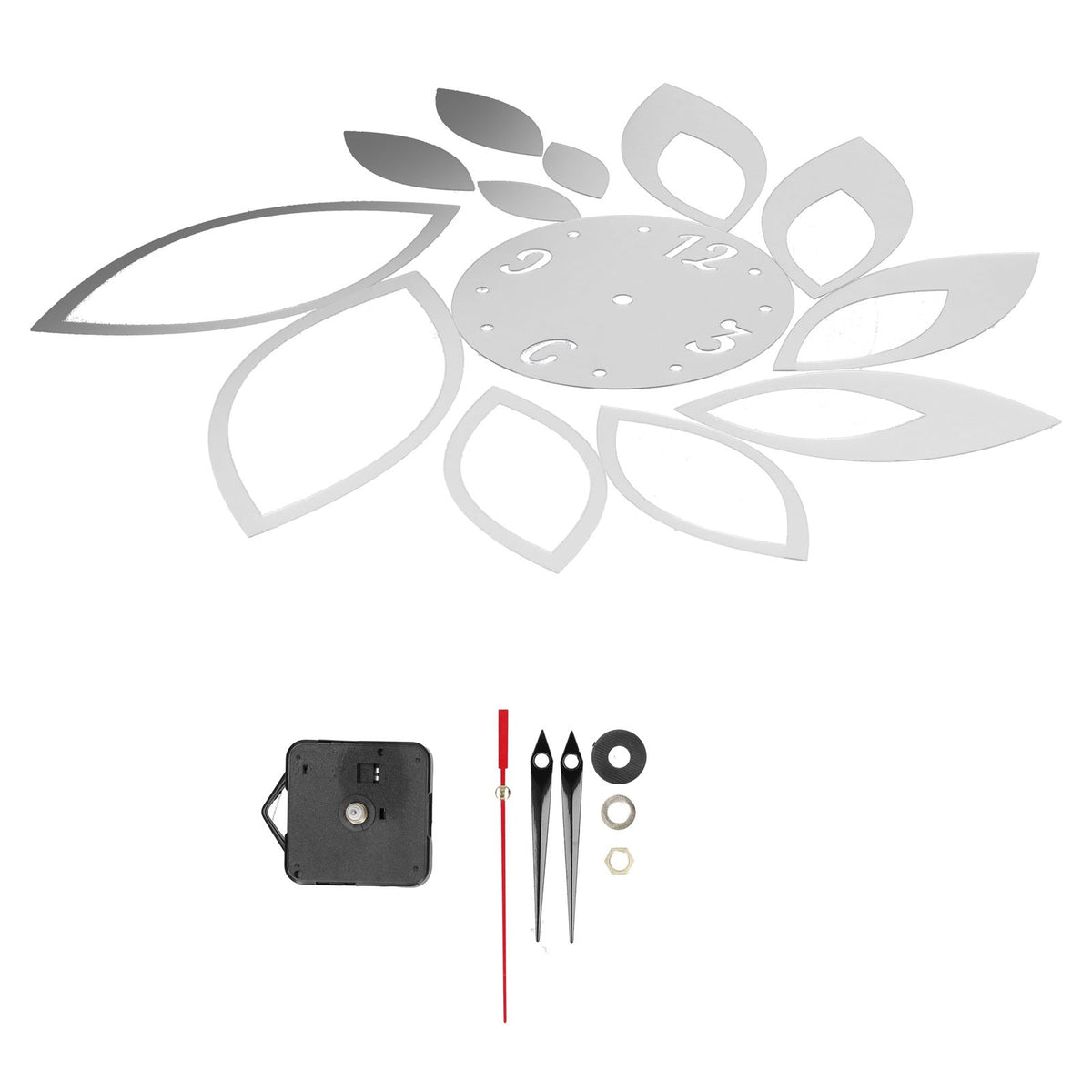 DIY Mirror Wall Clock Stickers Modern Decor for Home Living Room Background StickerSilver