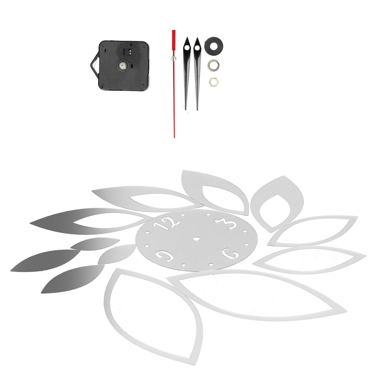 DIY Mirror Wall Clock Stickers Modern Decor for Home Living Room Background StickerSilver