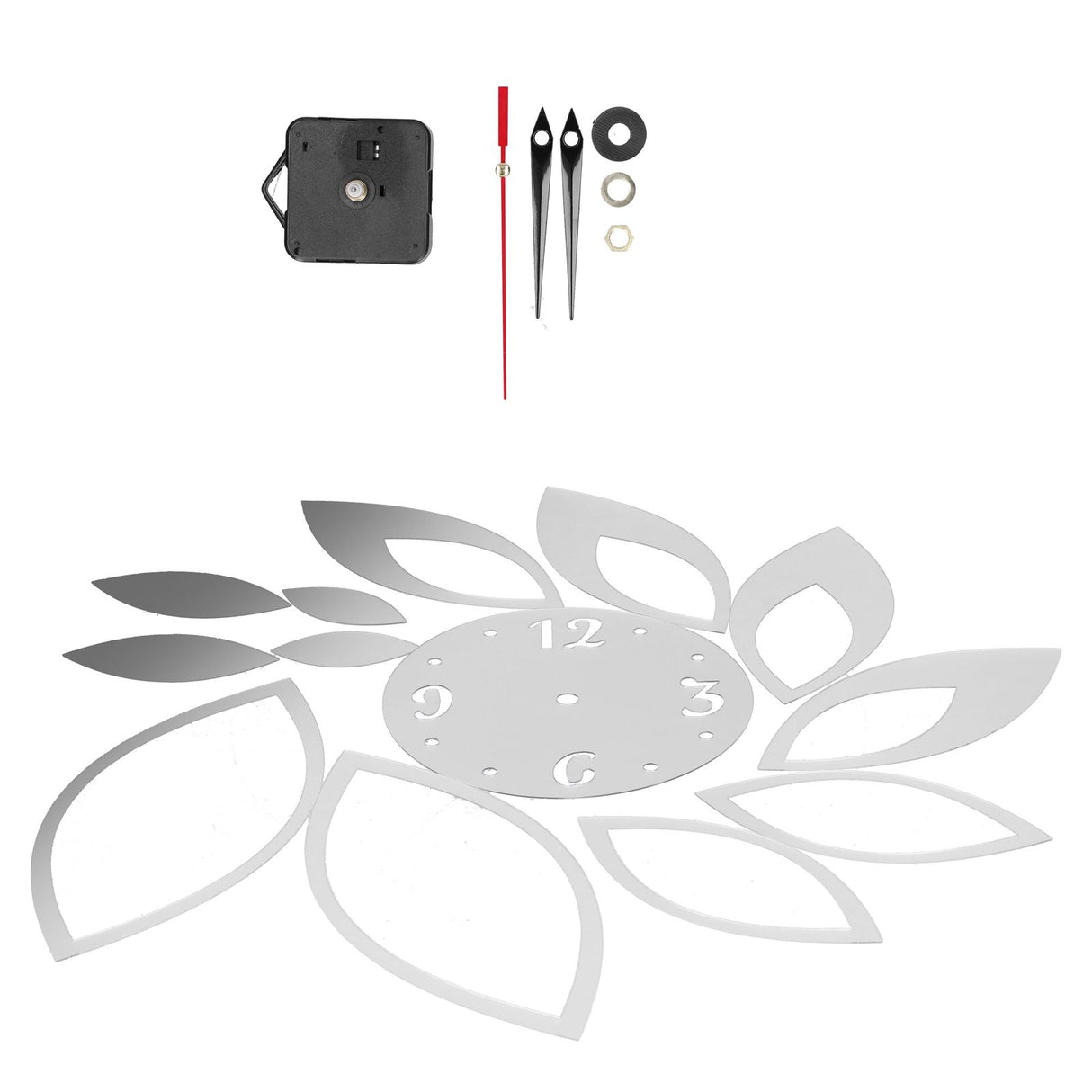 DIY Mirror Wall Clock Stickers Modern Decor for Home Living Room Background StickerSilver