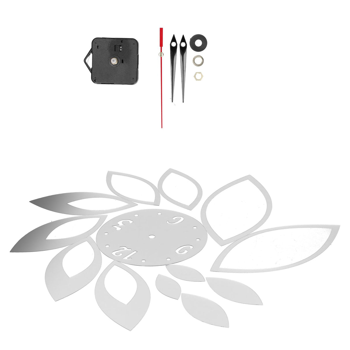 DIY Mirror Wall Clock Stickers Modern Decor for Home Living Room Background StickerSilver