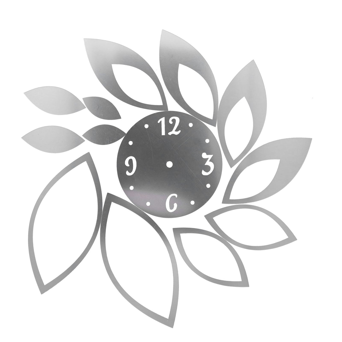 DIY Mirror Wall Clock Stickers Modern Decor for Home Living Room Background StickerSilver