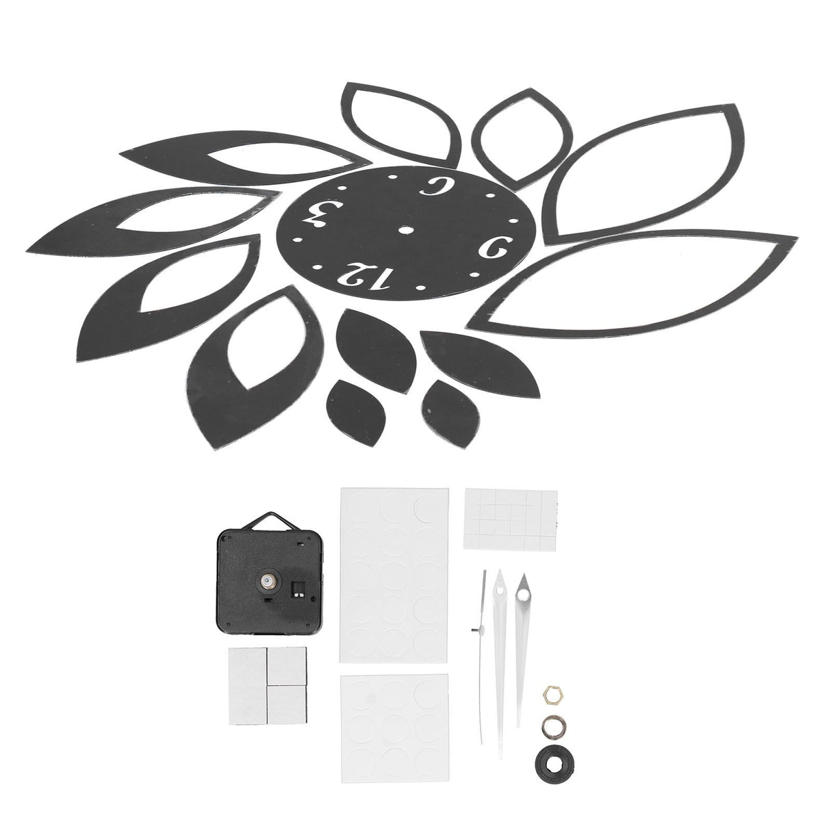DIY Mirror Wall Clock Stickers Modern Decor for Home Living Room Background StickerBlack