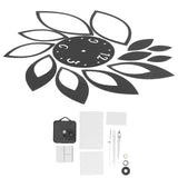 DIY Mirror Wall Clock Stickers Modern Decor for Home Living Room Background StickerBlack - Top-Down View