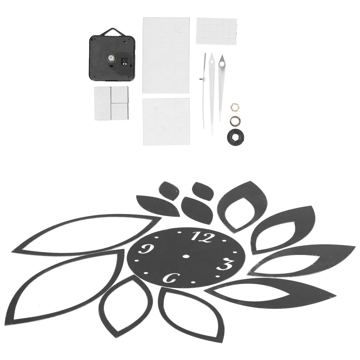 DIY Mirror Wall Clock Stickers Modern Decor for Home Living Room Background StickerBlack