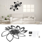 DIY Mirror Wall Clock Stickers Modern Decor for Home Living Room Background StickerBlack