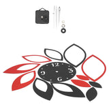 DIY Mirror Wall Clock Stickers Modern Decor for Home Living Room Background Sticker(Noir rouge ) - Close-Up Angle