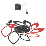 DIY Mirror Wall Clock Stickers Modern Decor for Home Living Room Background Sticker(Noir rouge ) - Extra Image