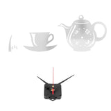 DIY Wall Clock Mirror Surface Sticker TeapotShaped Decals for Living Room Bedroom(Silver ) - Rear View