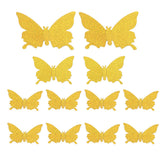 12Pcs/Set 3‑Dimensional Sticker Simulation Flash Wallpaper Living Room Wedding Wall Art for HomeShiny Gold