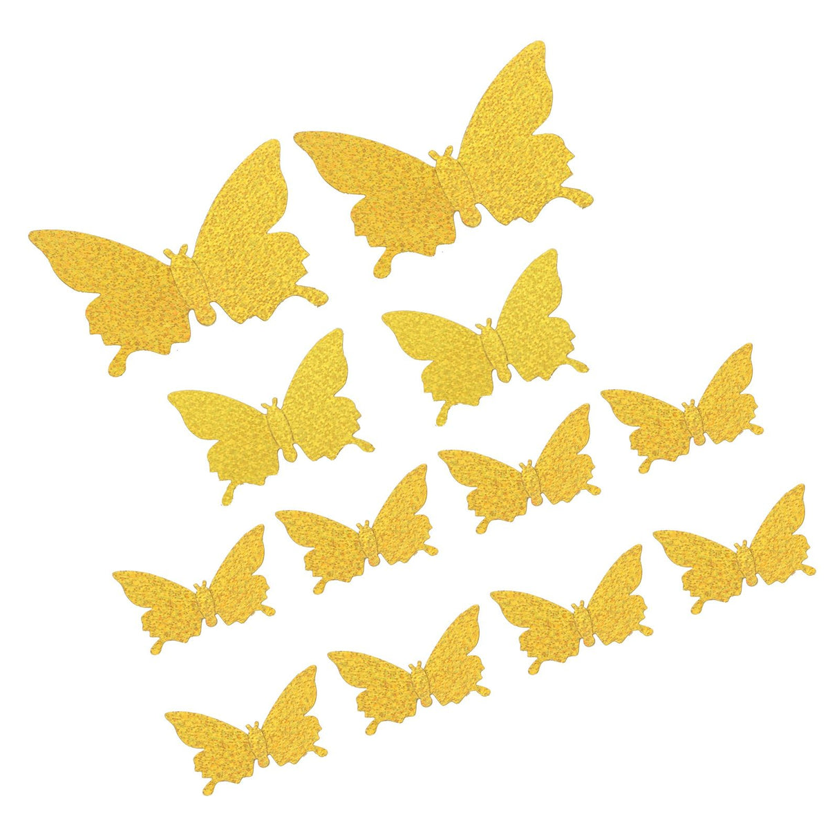 12Pcs/Set 3‑Dimensional Sticker Simulation Flash Wallpaper Living Room Wedding Wall Art for HomeShiny Gold