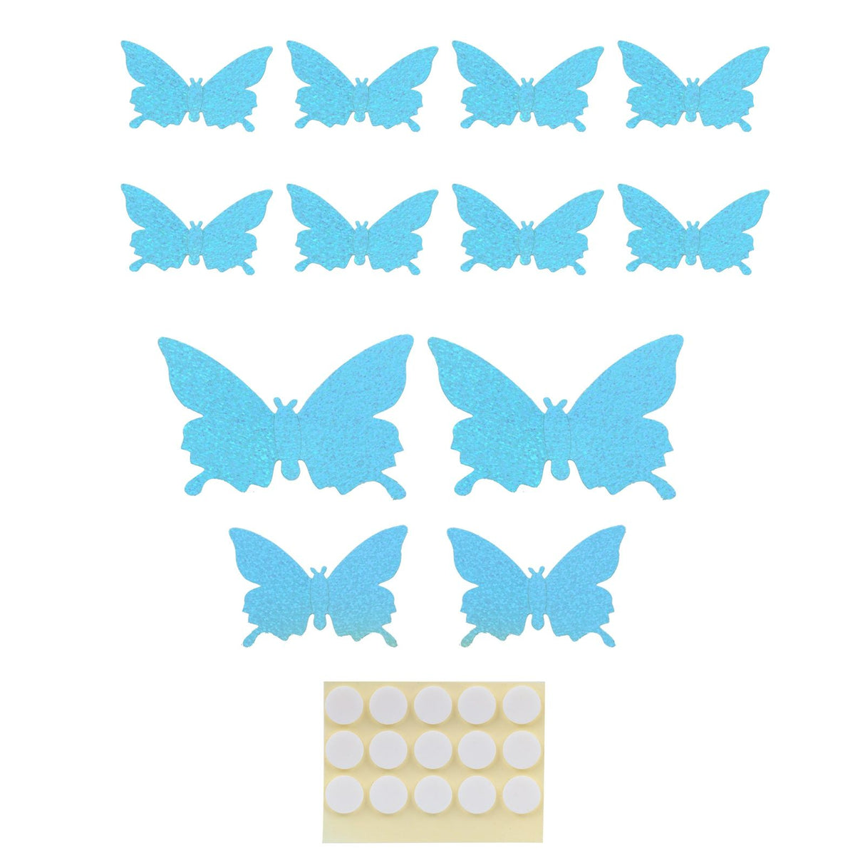 12Pcs/Set 3‑Dimensional Sticker Simulation Flash Wallpaper Living Room Wedding Wall Art for HomeShiny Blue